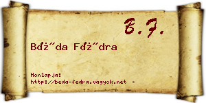 Béda Fédra névjegykártya